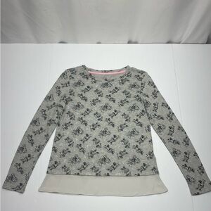 Disney Parks Women’s Gray/Black Long Sleeve Minnie Mouse Top XS Lightweight